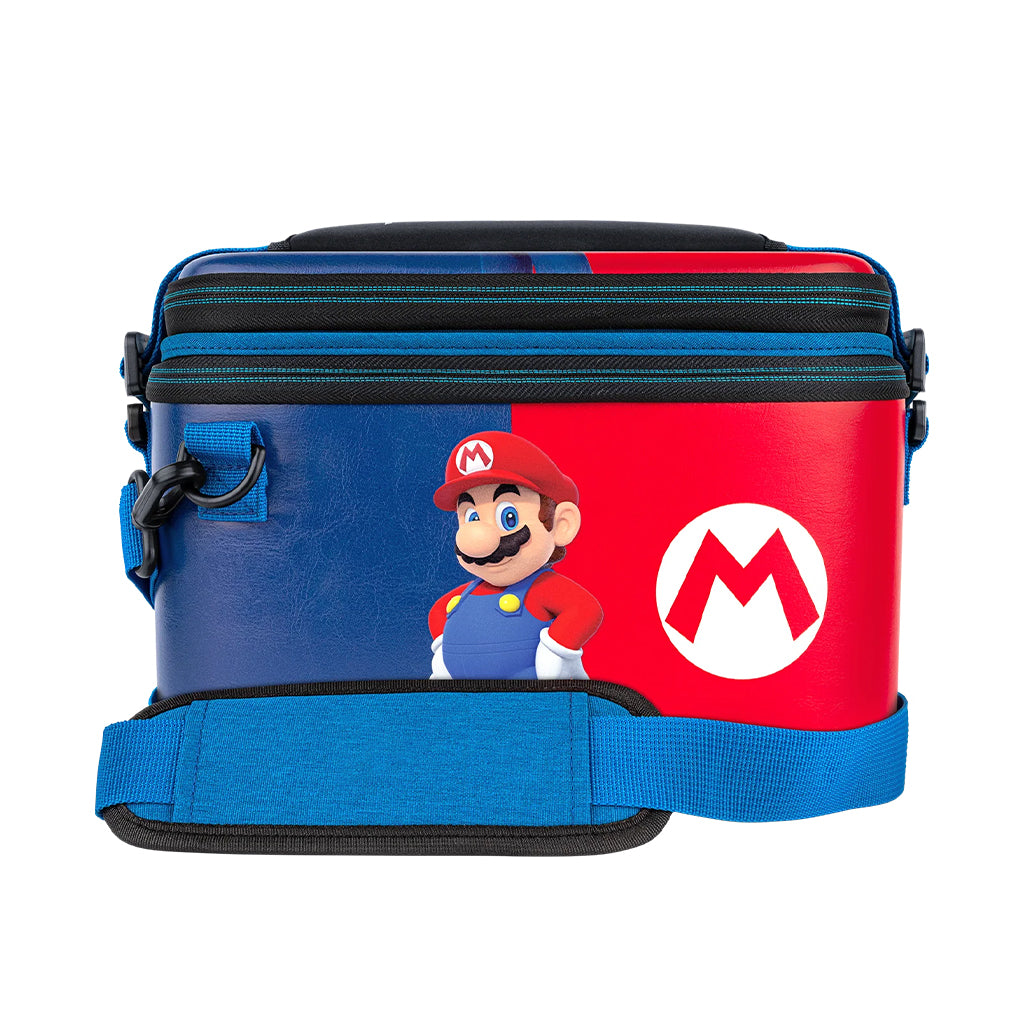A Photo Of PDP Power Pose Mario Overnight Case for Nintendo Switch™, Lite & OLED – Travel Storage with Removable Carrying Case