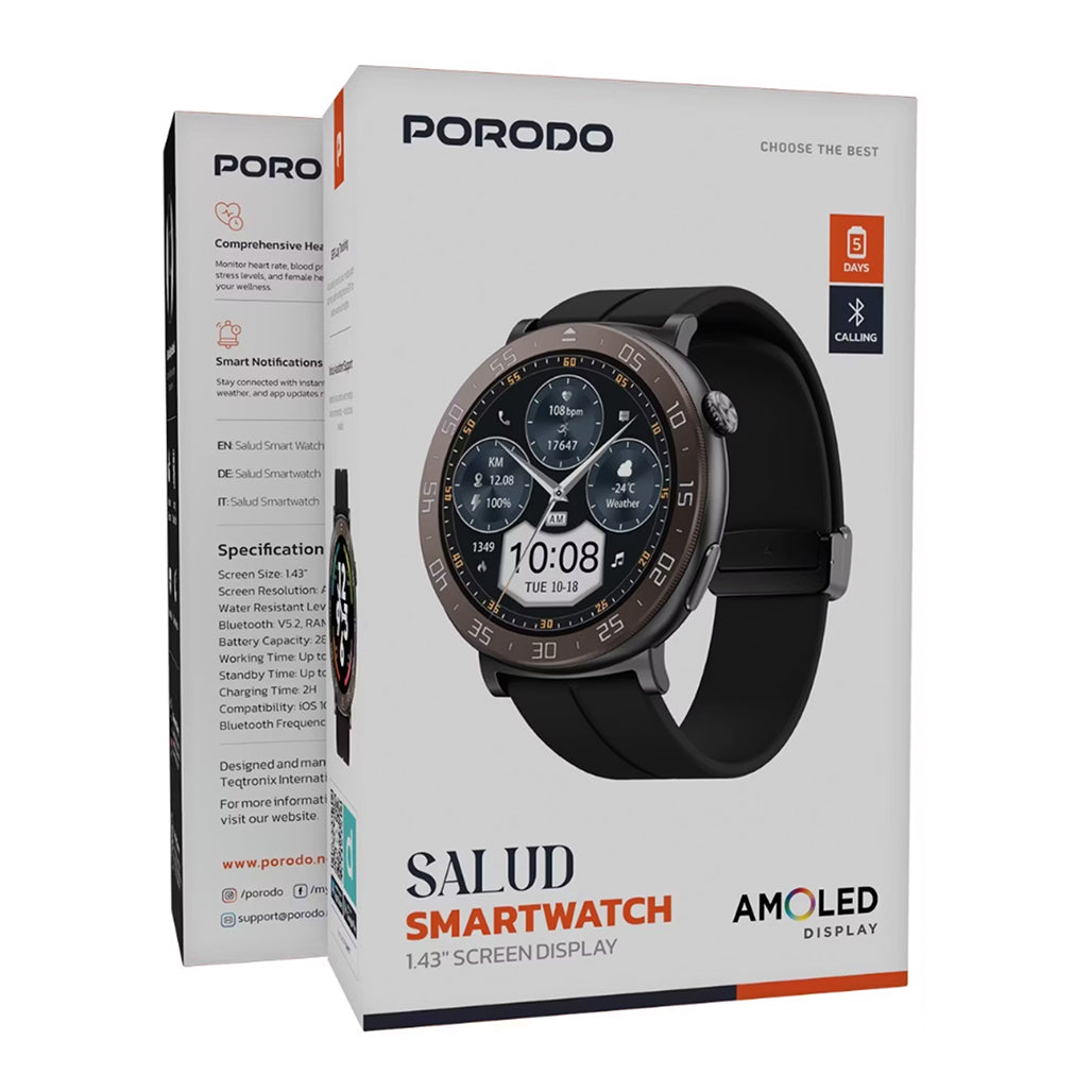 A Photo Of Porodo Salud Smart Watch 1.43