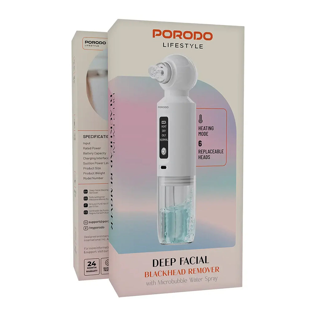 A Photo Of Porodo Lifestyle Deep Facial Blackhead Remover with Microbubble Water Spray – White