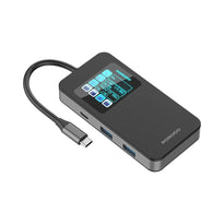 Porodo 6-In-1 Multi-Port USB-C Hub with Smart Digital Display