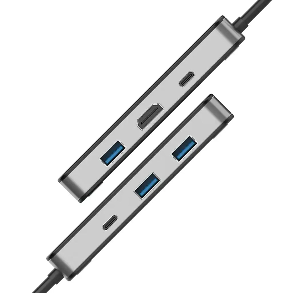 A Photo Of Porodo 6-In-1 Multi-Port USB-C Hub with Smart Digital Display