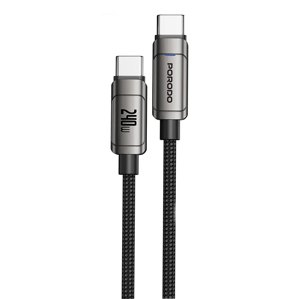 A Photo Of Porodo PowerSync 240W High-Speed USB-C Cable - Gray