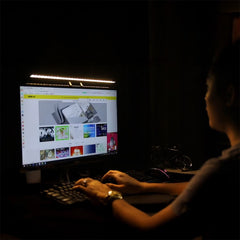 A Photo Of Porodo LumaView Full HD Webcam & Desk Light with Eye-Care LED Technology – Gray