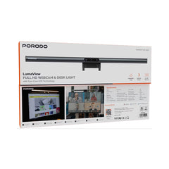 A Photo Of Porodo LumaView Full HD Webcam & Desk Light with Eye-Care LED Technology – Gray
