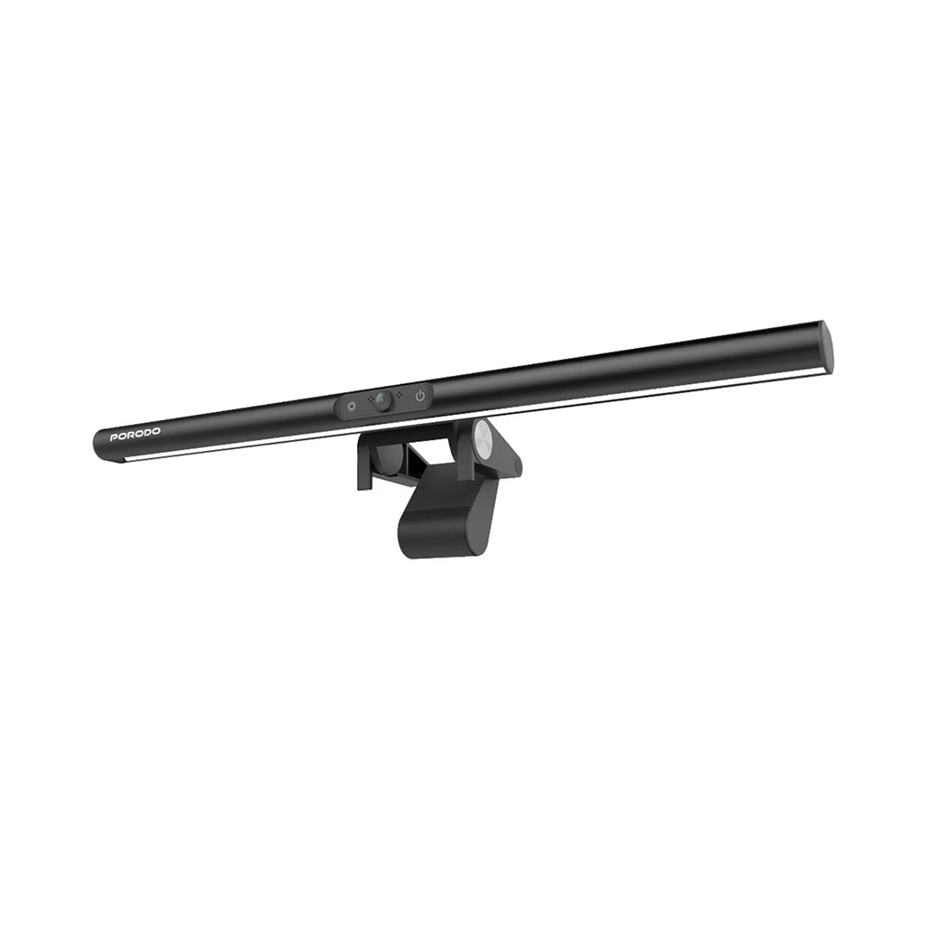 A Photo Of Porodo LumaView Full HD Webcam & Desk Light with Eye-Care LED Technology – Gray