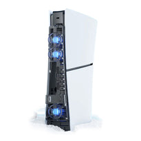 Porodo Gaming PS5 Slim - AI Smart Rapid Cooling Fan PDX120 with RGB Lights and USB Charging