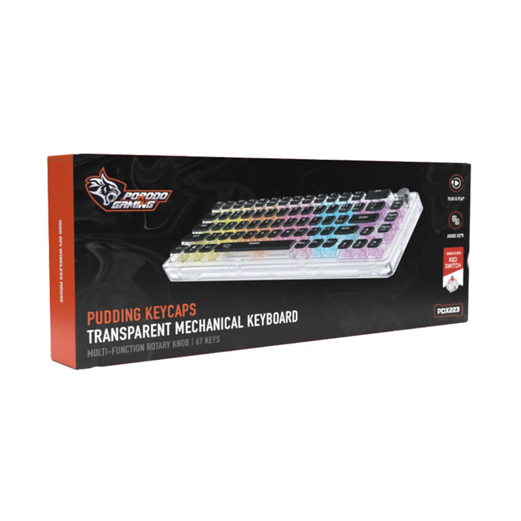 A Photo Of Porodo PDX223 - Gaming Pudding Keycaps Mechanical Keyboard