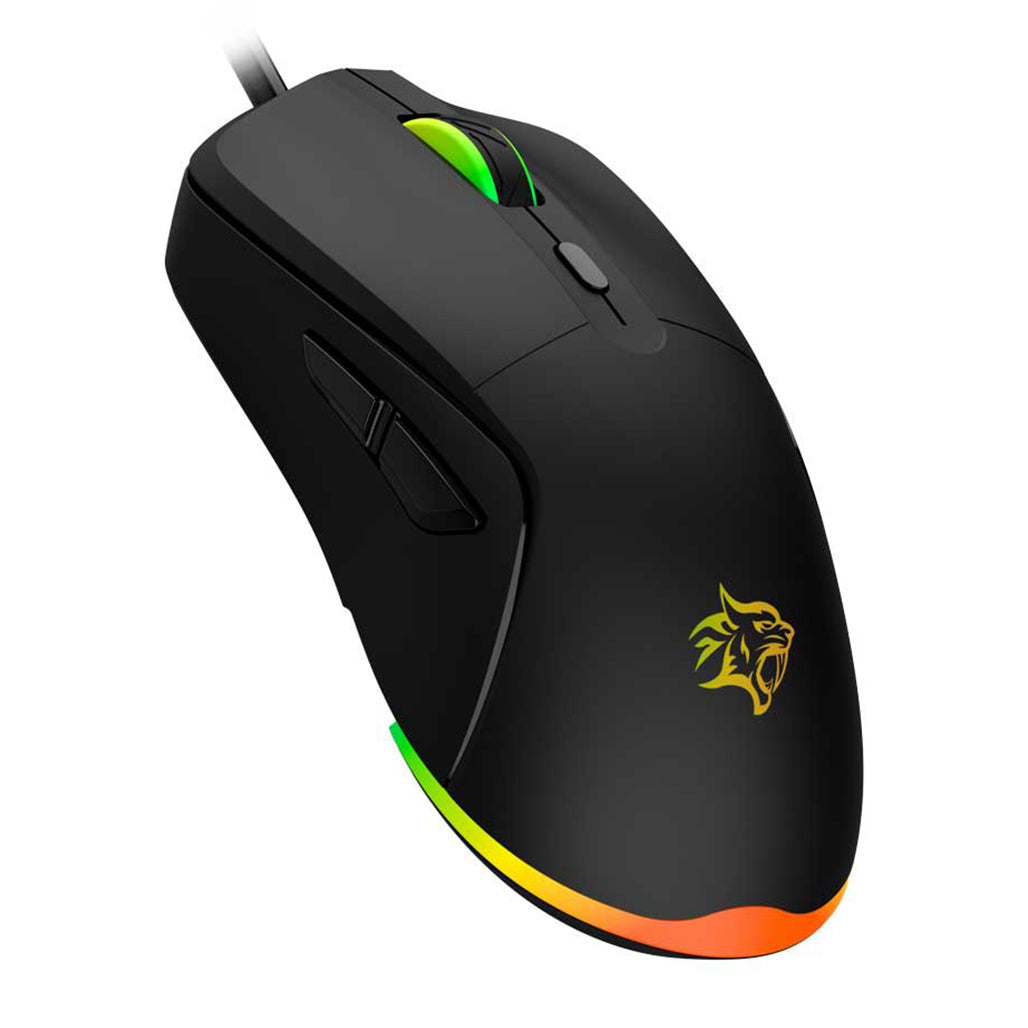 A Photo Of Porodo Gaming Wired Mouse DPI 7200 with RGB Light - Black