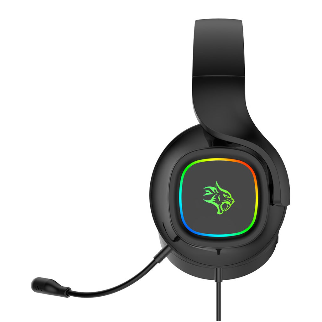 A Photo Of Porodo Gaming PDX418 RGB Headphone with Detachable Microphone