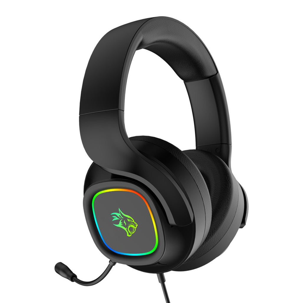 A Photo Of Porodo Gaming PDX418 RGB Headphone with Detachable Microphone
