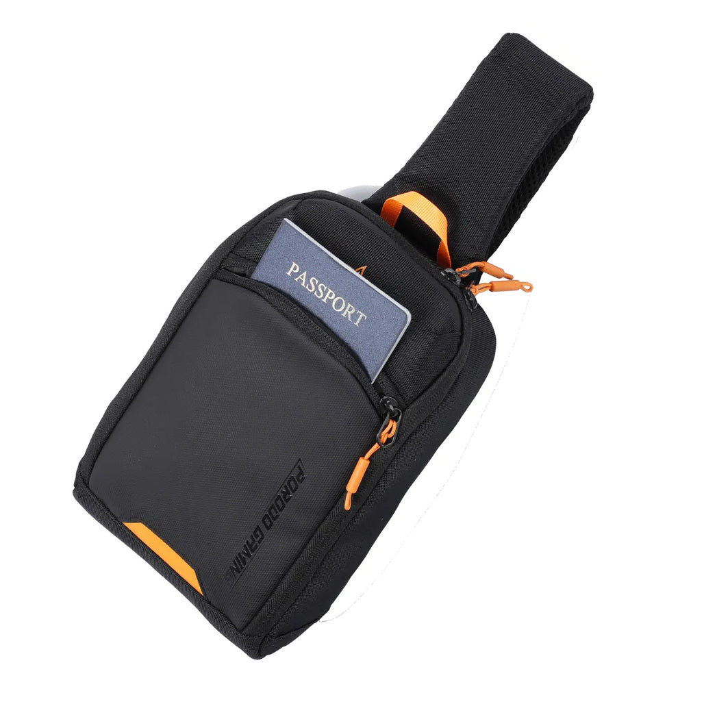 A Photo Of Porodo Gaming Crossbody Bag – Water-Resistant, PD 40W Fast Charging, Secure Storage – Black