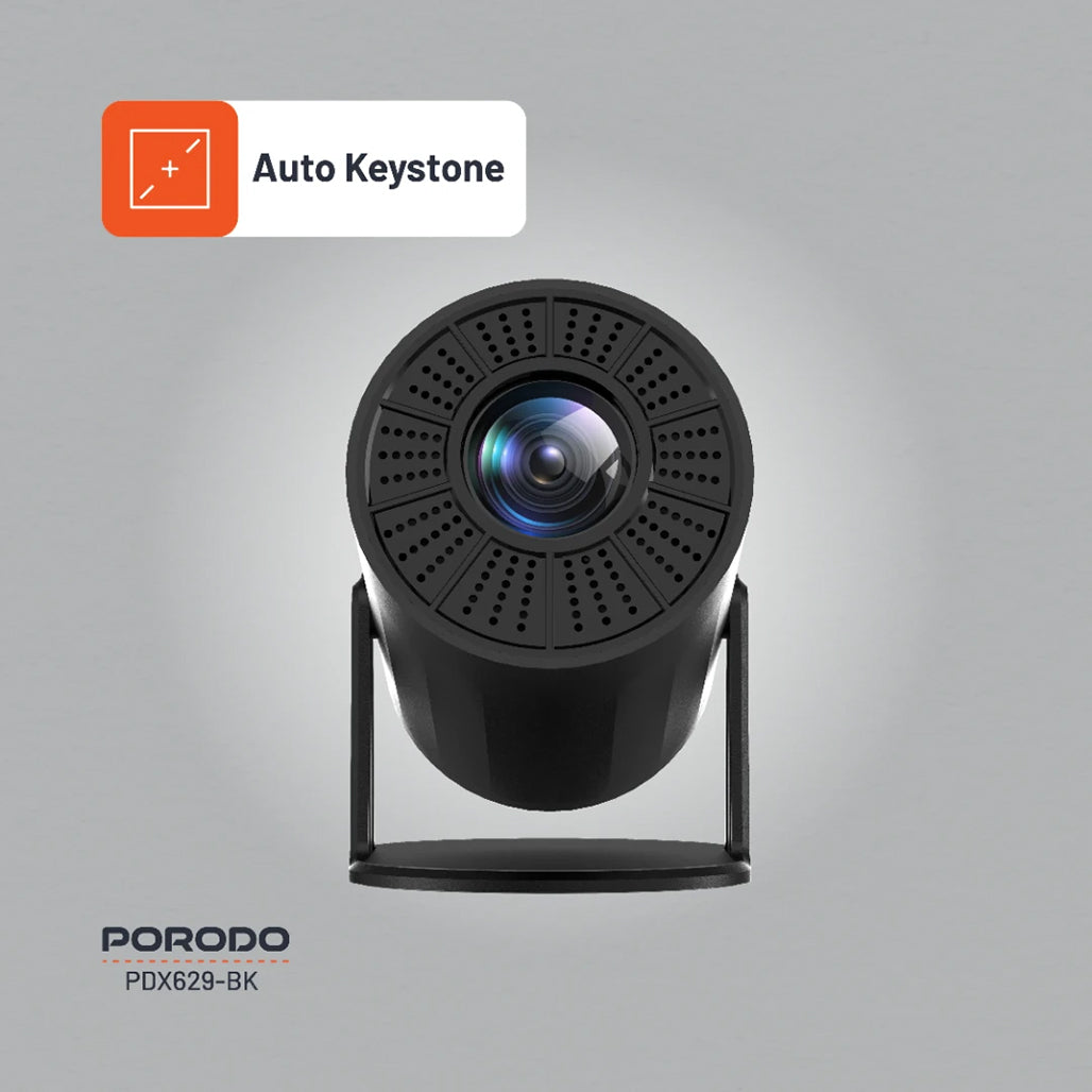 A Photo Of Porodo Gaming Projector with Wireless Controllers - Black