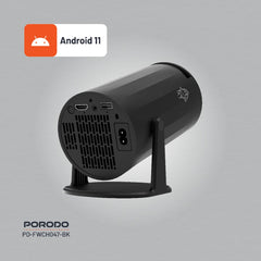 A Photo Of Porodo Gaming Projector with Wireless Controllers - Black