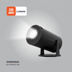 A Photo Of Porodo Gaming Projector with Wireless Controllers - Black