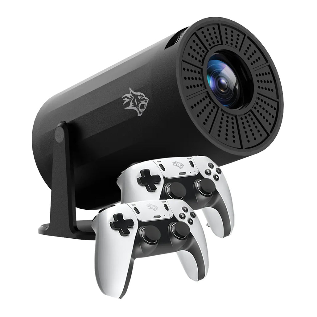 A Photo Of Porodo Gaming Projector with Wireless Controllers - Black