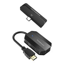 Powerology Wireless HDMI Type-C Adapter for Audio & Video Streaming – 50M Range, Low Latency – Black