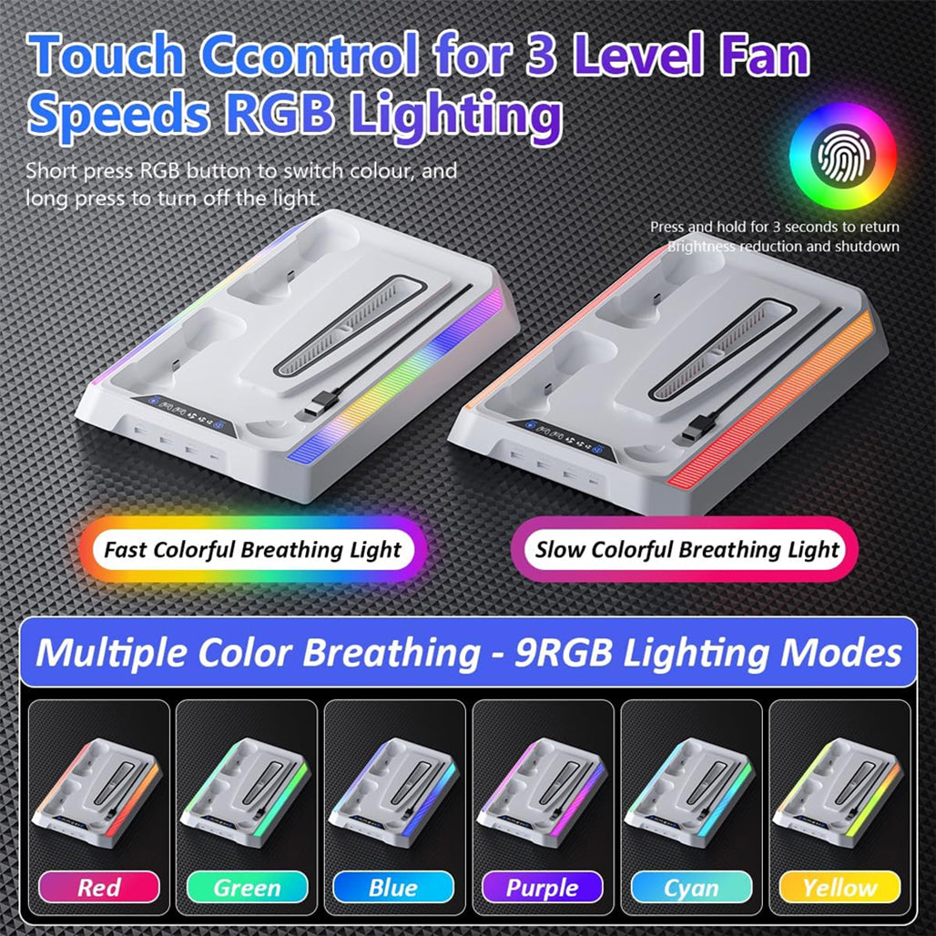 A Photo Of PLAYX Multi-Function Cooling Fan Vertical Stand Charging Dock for PS5
