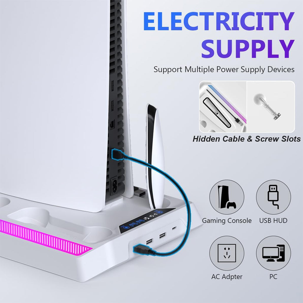 A Photo Of PLAYX Multi-Function Cooling Fan Vertical Stand Charging Dock for PS5