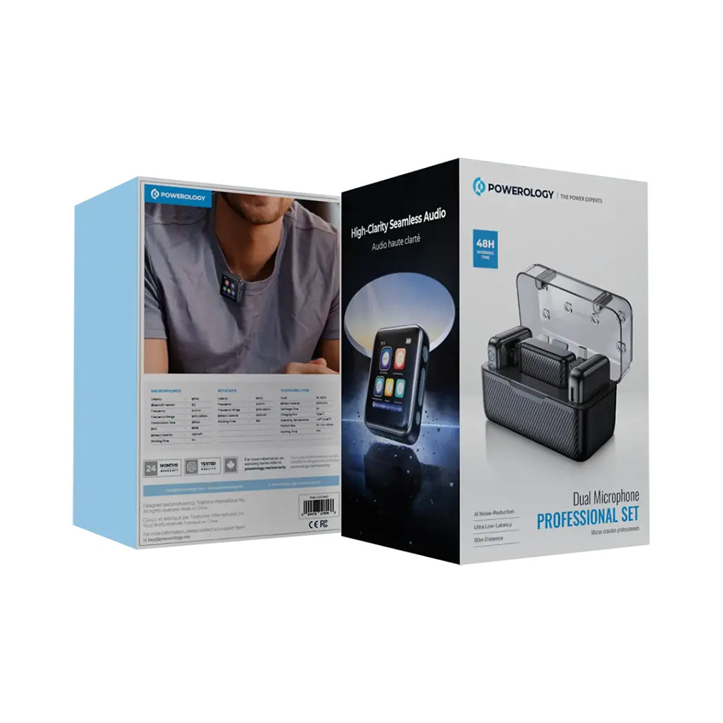 A Photo Of Powerology Wireless Dual Microphone Set – Black