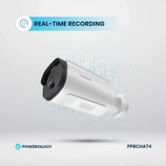 A Photo Of Powerology Built-in Solar Outdoor Camera - White