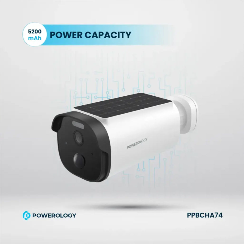 A Photo Of Powerology Built-in Solar Outdoor Camera - White