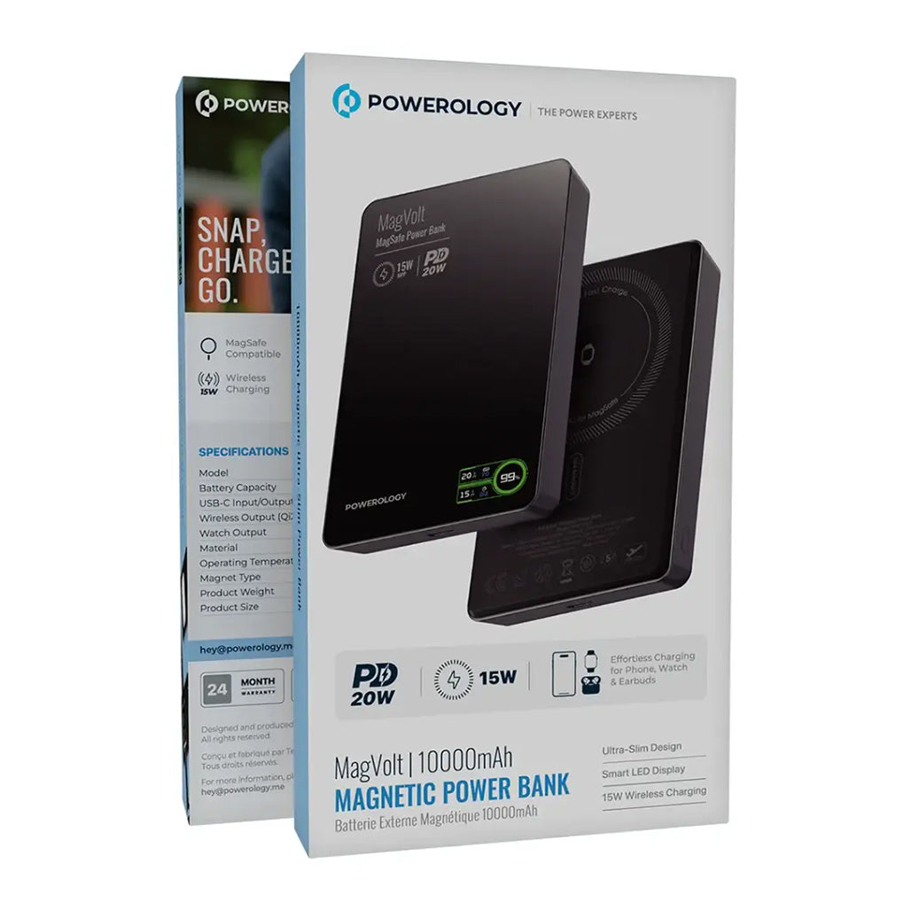 A Photo Of Powerology MagVolt 10000mAh Magnetic Power Bank - Black