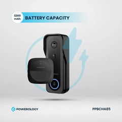 A Photo Of Powerology Smart WiFi Video Doorbell Camera with 3MP HD, Night Vision & 2-Way Audio – Black