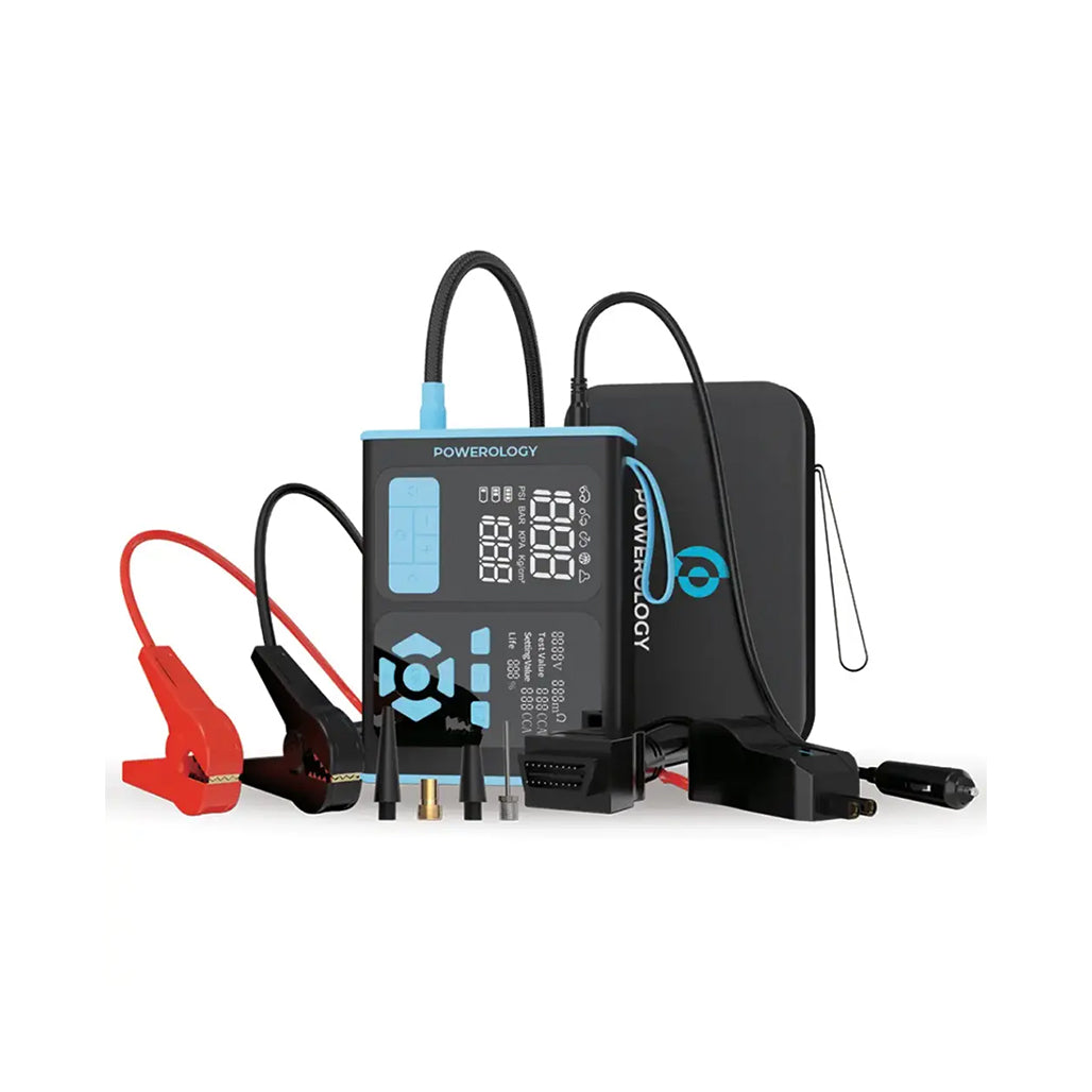 A Photo Of Powerology Portable Car Starter, Air Pump & OBD II Car Diagnostic Tool - Black/Blue