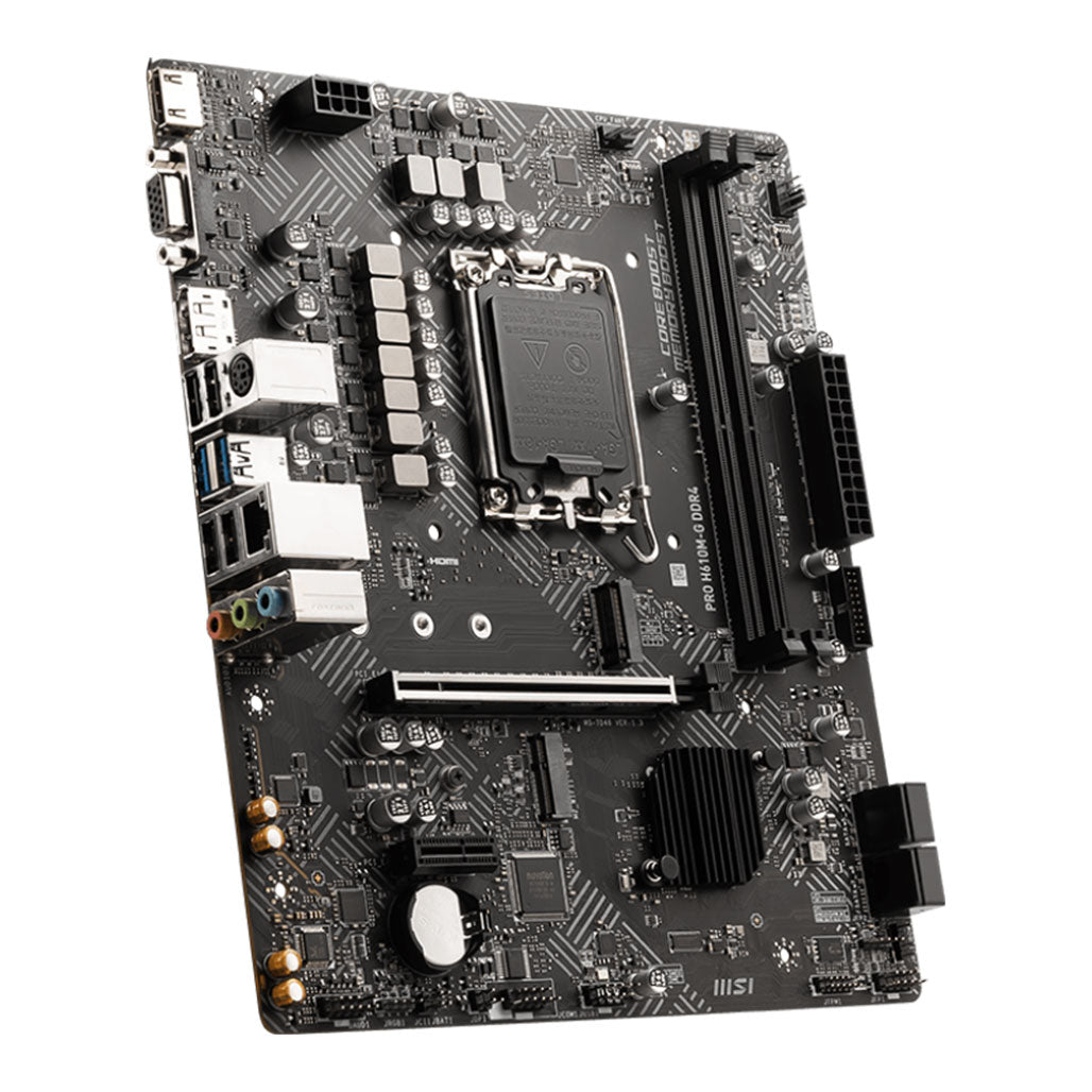 A Photo Of MSI PRO H610M-G DDR4 Micro-ATX Motherboard - Advanced Performance with Intel® H610 Chipset and Lightning Gen 4 PCIe