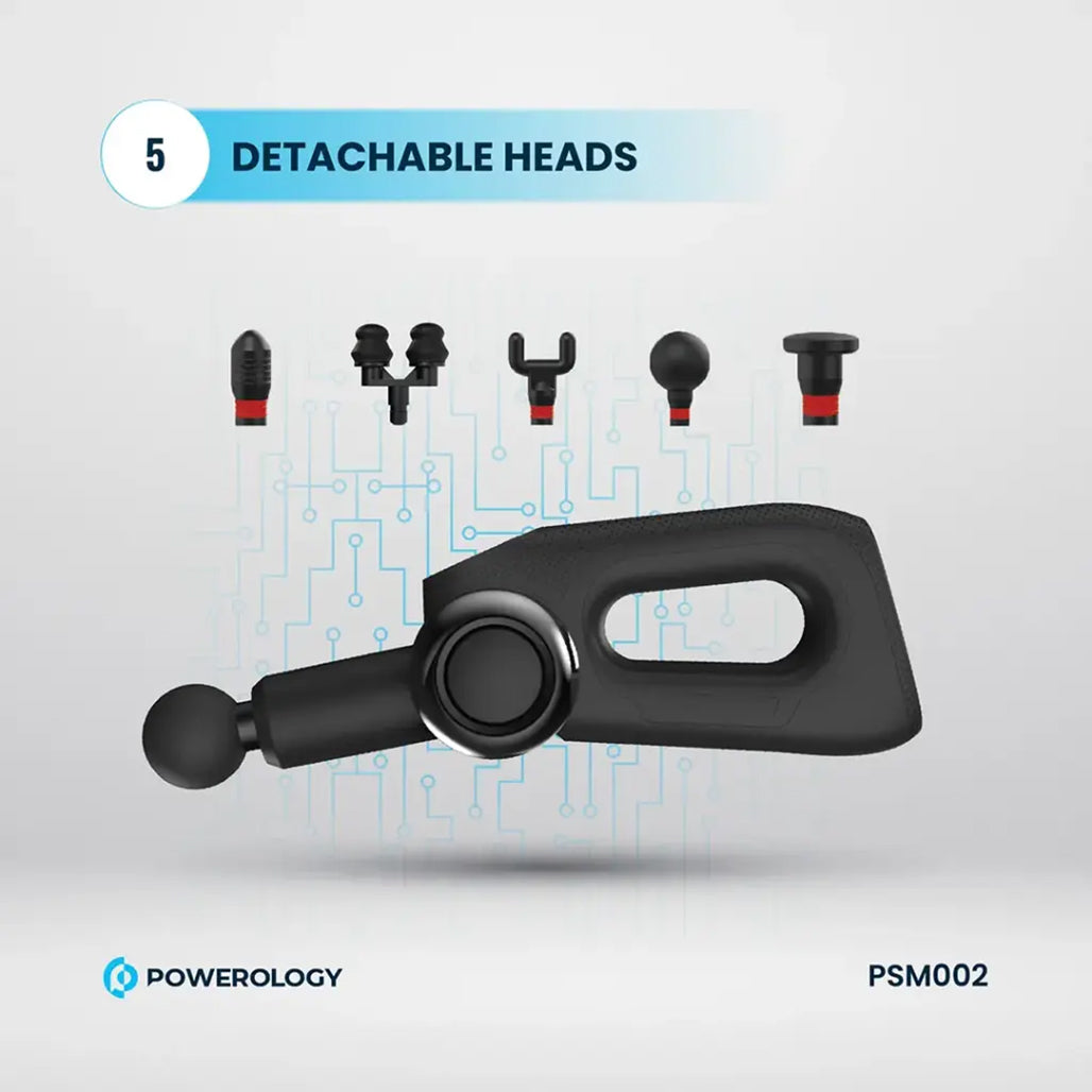 A Photo Of Powerology Full-Body Massage Gun – Deep Tissue Percussion Massager for Muscle Recovery & Pain Relief