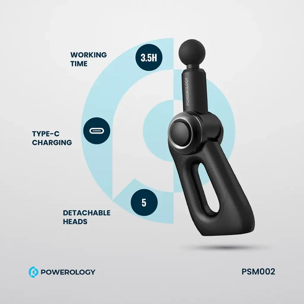 A Photo Of Powerology Full-Body Massage Gun – Deep Tissue Percussion Massager for Muscle Recovery & Pain Relief