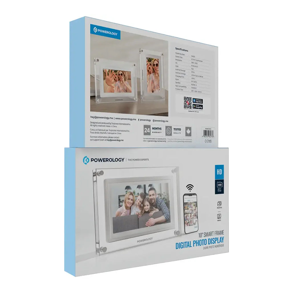 A Photo Of Powerology 10'' Smart Frame Digital Photo Display - White