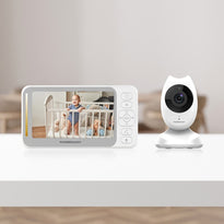 Powerology 4.35" HD LCD Baby Monitor with VGA Camera and Temperature Monitoring - White