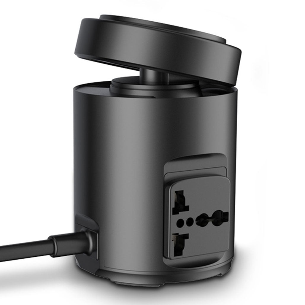 A Photo Of Powerology MagSafe Power Hub PD 65W with 2x Universal Sockets 2200W - Black