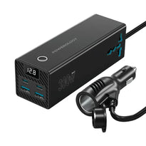 Powerology 300W Universal Car Power Inverter with Dual AC Outlets, USB-C PD 36W, QC 3.0 USB-A – Black