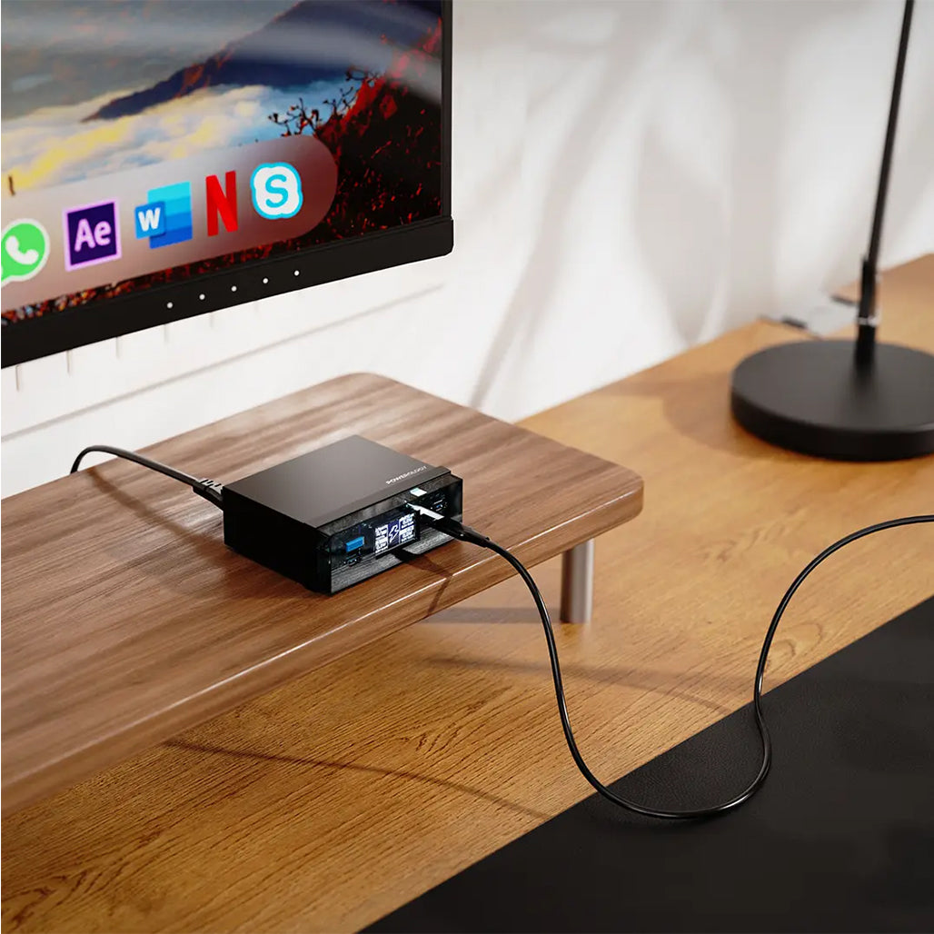 A Photo Of Powerology Power Hub Desktop Charging Station - Black