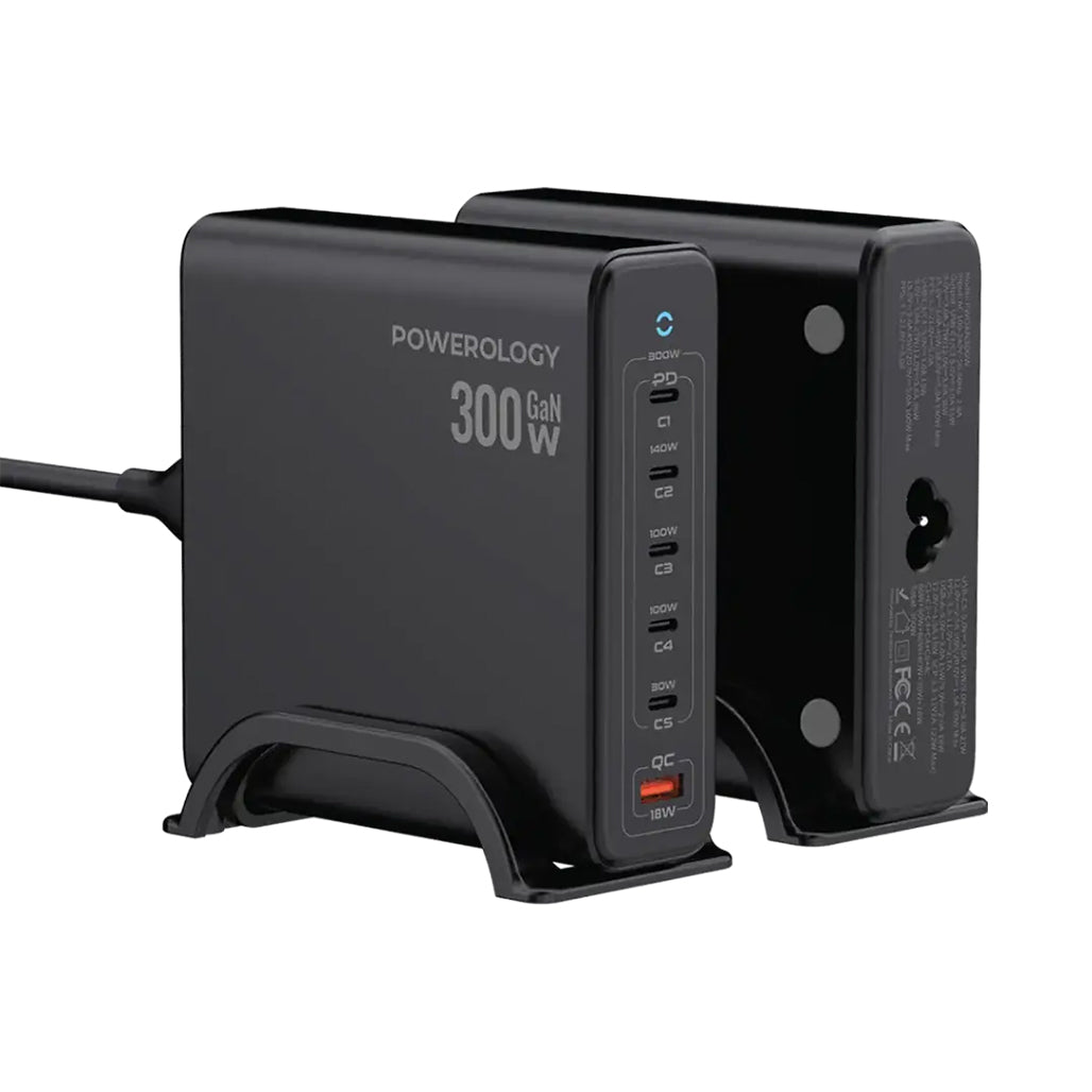 A Photo Of Powerology Volt-X GaN 300W Smart Desktop Charger - Black