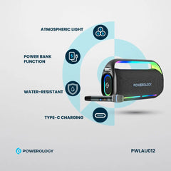 A Photo Of Powerology Deep Bass Party Speaker - Black