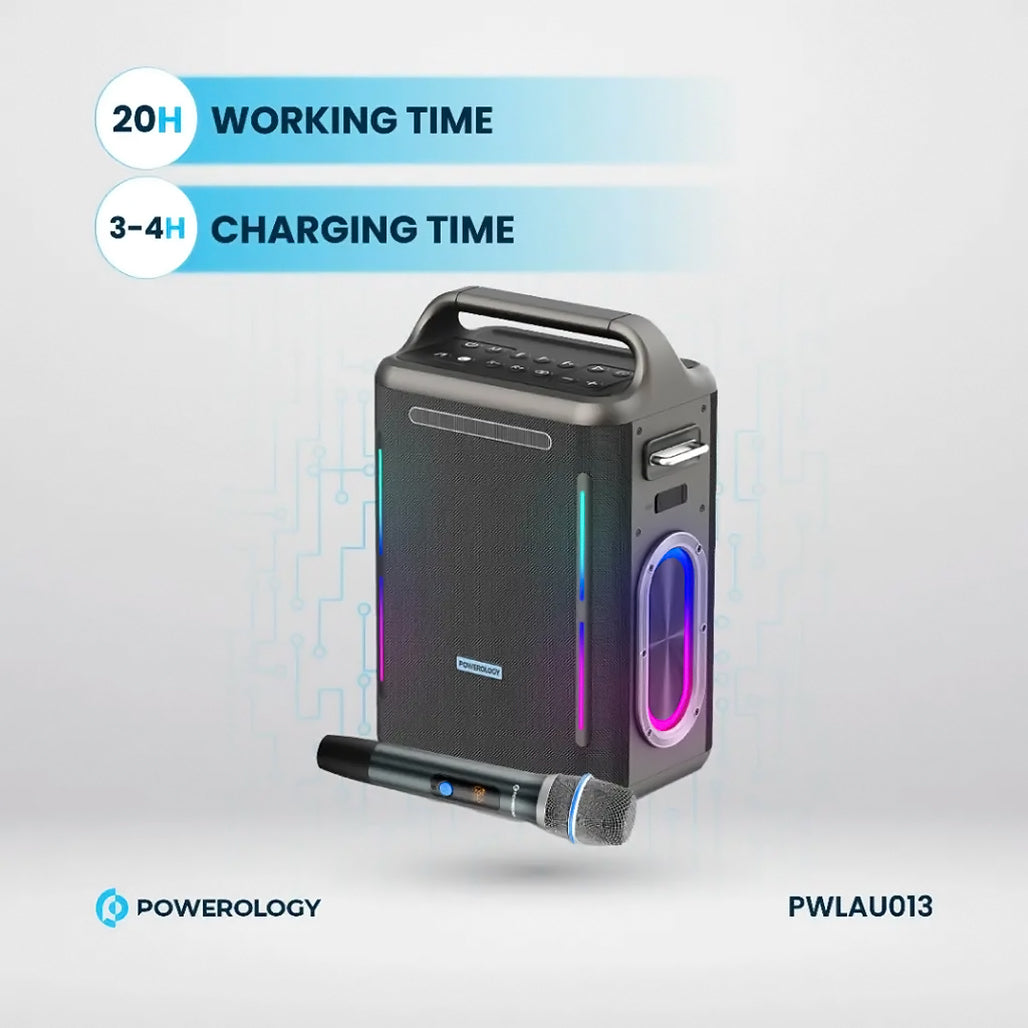 A Photo Of Powerology Karaoke Party Speaker - Silver