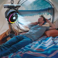 A Photo Of Powerology VentoPower Outdoor 40K Oscillating Fan - Blue/Black