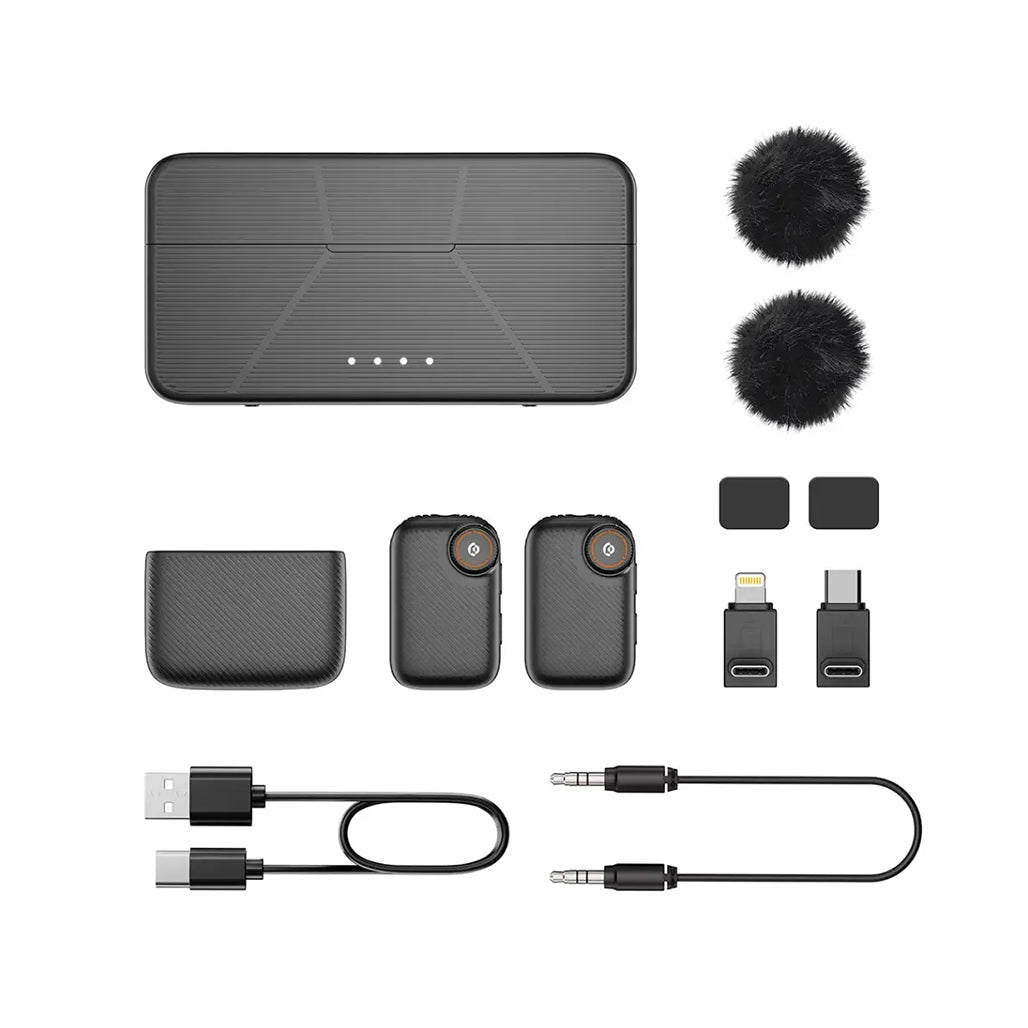 A Photo Of Powerology Pure Q1 AI Noise-Cancelling Wireless Microphone – Black