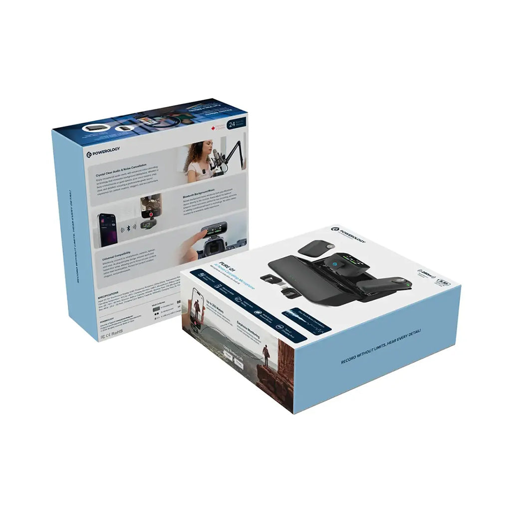 A Photo Of Powerology Pure Q1 AI Noise-Cancelling Wireless Microphone – Black
