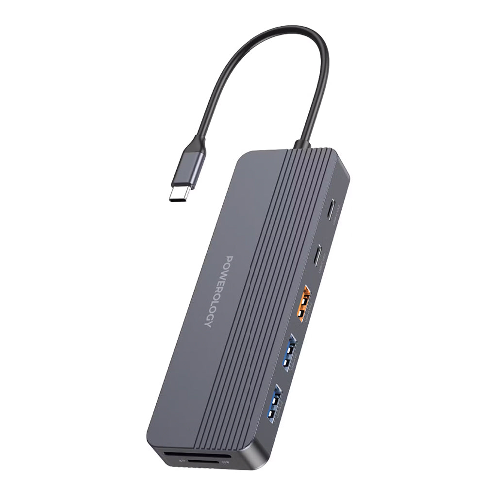 A Photo Of Powerology 12-in-1 USB-C Multi-Port Hub with 4K Dual Display