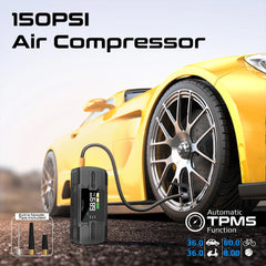 A Photo Of Promate PatrolPack-3 Car Jump Starter with 150PSI Air Compressor, 12000mAh Power Bank & LED Flashlight