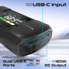 A Photo Of Promate PatrolPack-3 Car Jump Starter with 150PSI Air Compressor, 12000mAh Power Bank & LED Flashlight