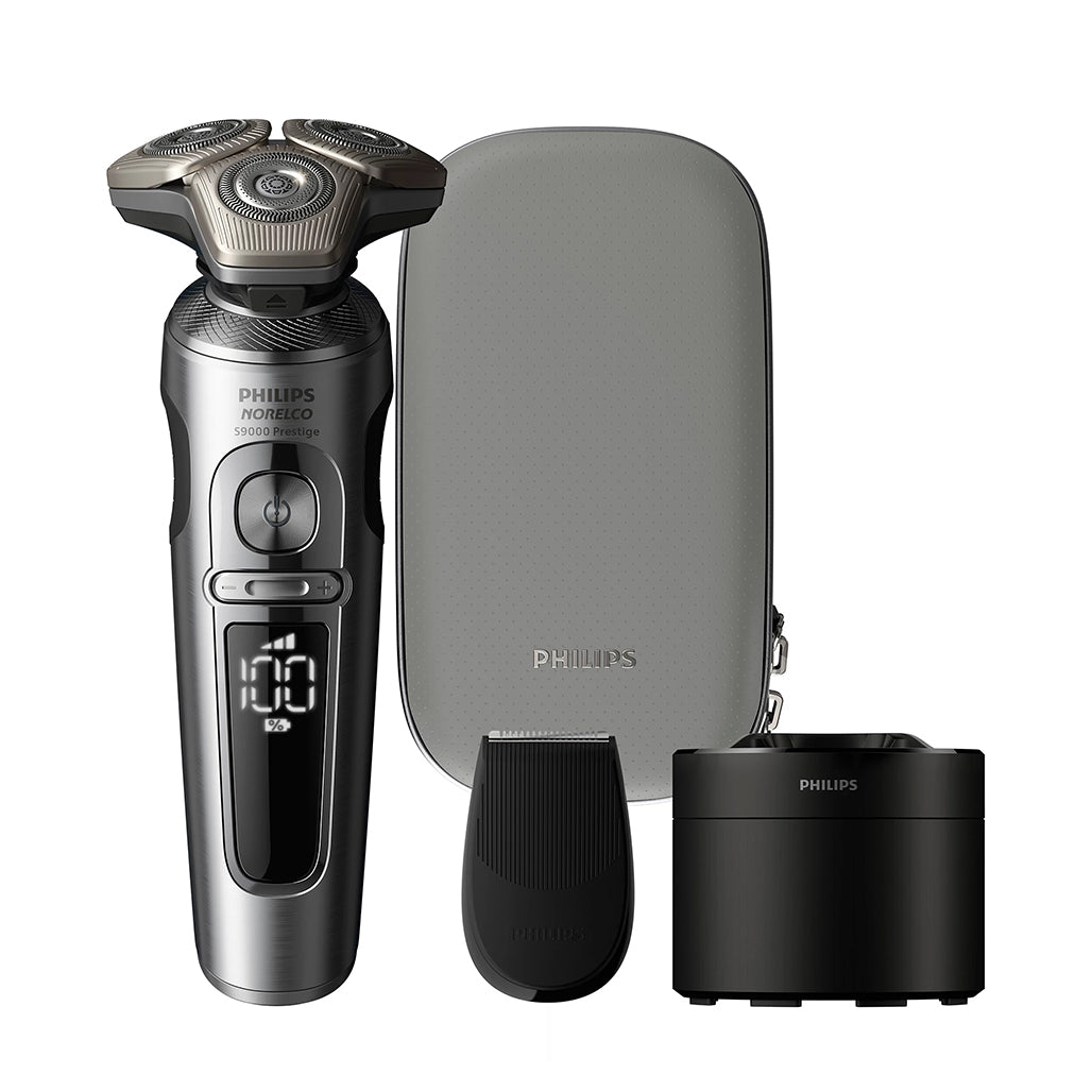 A Photo Of Philips Norelco S9000 Prestige Wet & Dry Electric Shaver with SenseIQ – Skin-Level Precision Shaving for Sensitive Skin