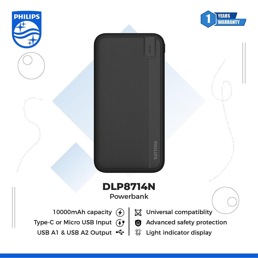 A Photo Of Philips Power Bank Fast Charging Dual Port With Advanced Safety Protection