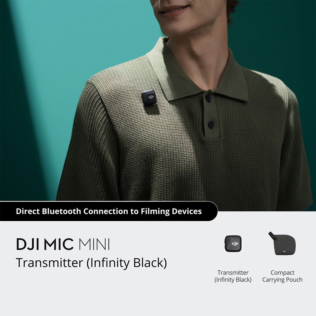 A Photo Of DJI Mic Mini Clip-On Transmitter with Built-In Microphone (2.4 GHz, Infinity Black)