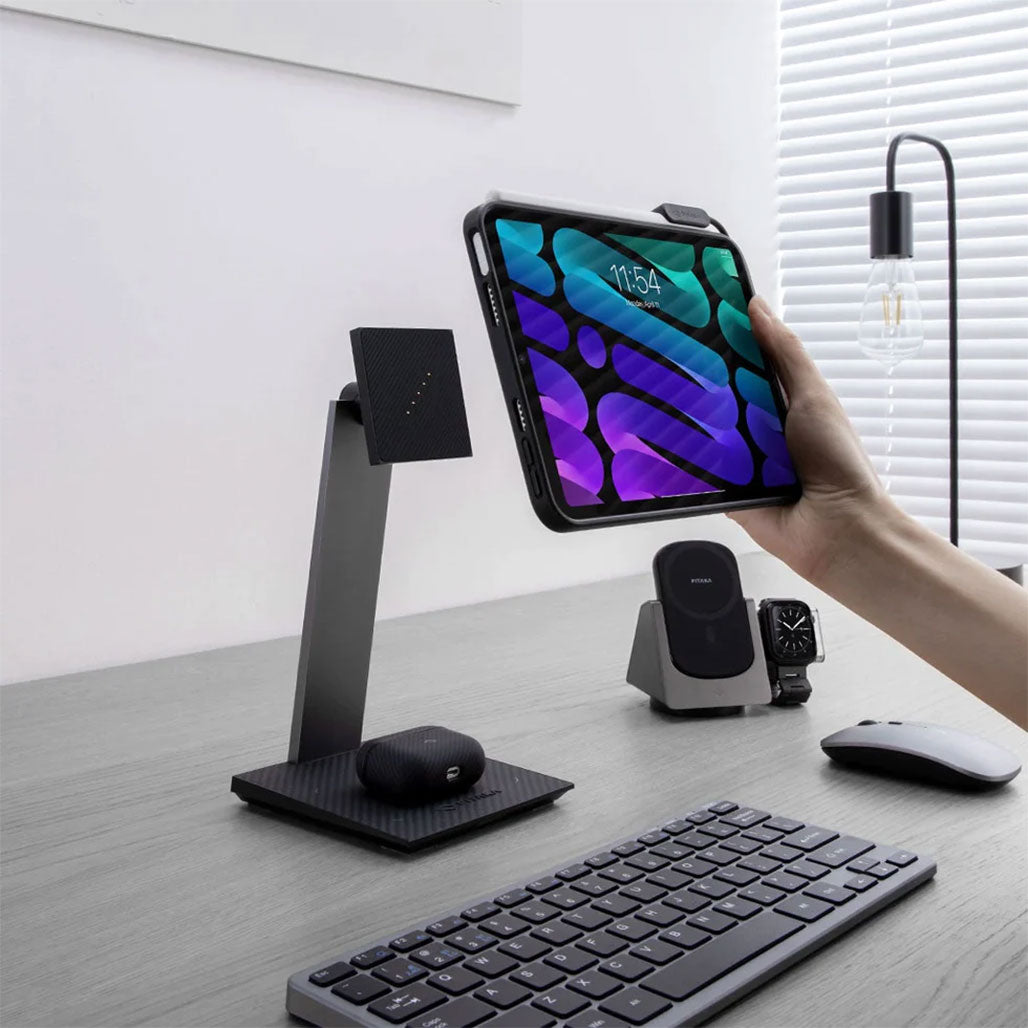 A Photo Of Pitaka MagEZ Charging Stand MES2103 for iPad With Wireless Charging