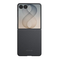 Pitaka Samsung Galaxy Z Flip8 Edge Case - 600D Black/Grey (Twill)